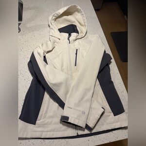 White and Gray Hooded Jacket-Free Country